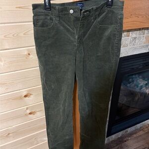 J. Crew Dark Olive Corduroy Pants